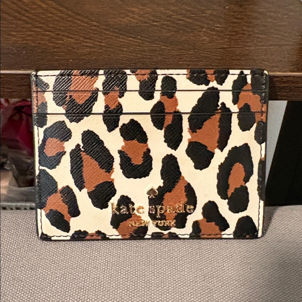 Kate Spade New York Animal Print Card Holder Wallet NWOT!